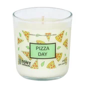 Świece - Naturalna świeca sojowa Pizza Day o zapachu bazylii i pomidorów, w szklanym naczyniu, grozi zaostrzeniem apetytu, idealna jako podarunek, prezent dla - miniaturka - grafika 1