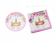 Urodziny dziecka - Zestaw Talerzyki i Serwetki papierowe JEDNOROŻEC - 40szt - miniaturka - grafika 1