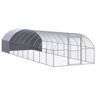 Akcesoria do hodowli zwierząt - shumee shumee Klatka zewnętrzna dla kurcząt 3x10x2 m stal galwanizowana - miniaturka - grafika 1