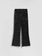 Spodnie damskie - Reserved - Cekinowe spodnie - czarny - miniaturka - grafika 1