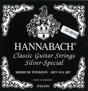 Hannabach 652599 struny do gitary klasycznej, seria 815, do gitar 8/10, medium Tension Silver Special - zestaw 10-strunowy 652599 - Struny gitarowe  - miniaturka - grafika 1