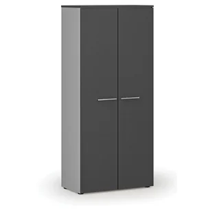 Szafa ubraniowa z wysuwem PRIMO GRAY, 1781 x 800 x 420 mm, szary/grafit - Szafy biurowe - miniaturka - grafika 1