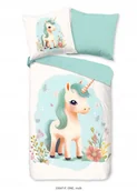 Pościel dla dzieci - Pościel dla dziecka jednorożec 135x200 flanela bawełniana gruba ciepła - miniaturka - grafika 1