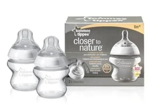 Tommee Tippee Butelka antykolkowa Close to Nature 150ml (x2) + smoczek, nakrętka i nasadka - Smoczki do butelek - miniaturka - grafika 1