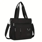 Torebki damskie - TEMU Elegancka Casual, Szykowna Torba Tote z Tkaniny Oxford dla Kobiet - Wszechstronna Torba na Ramię i do Ręki z Zamkiem Błyskawicznym, Podszewka z - miniaturka - grafika 1