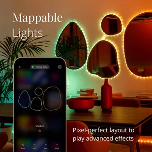 Twinkly Dots łańcuch LED RGB, czarny, IP44, 10m - Lampy ogrodowe - miniaturka - grafika 4