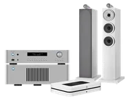Zestawy stereo - Rotel RC-1572 MkII (srebrny) + RB-1582 MkII (srebrny) + Node (biały) + 703 S3 (biały) - miniaturka - grafika 1