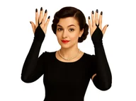 Dodatki do strojów karnawałowych - Satynowe rękawiczki karnawałowe czarne bez palców - 48 cm - miniaturka - grafika 1