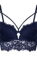 Biustonosze - Hunkemöller Usztywniony długi biustonosz z fiszbinami Isabella Niebieski - miniaturka - grafika 1