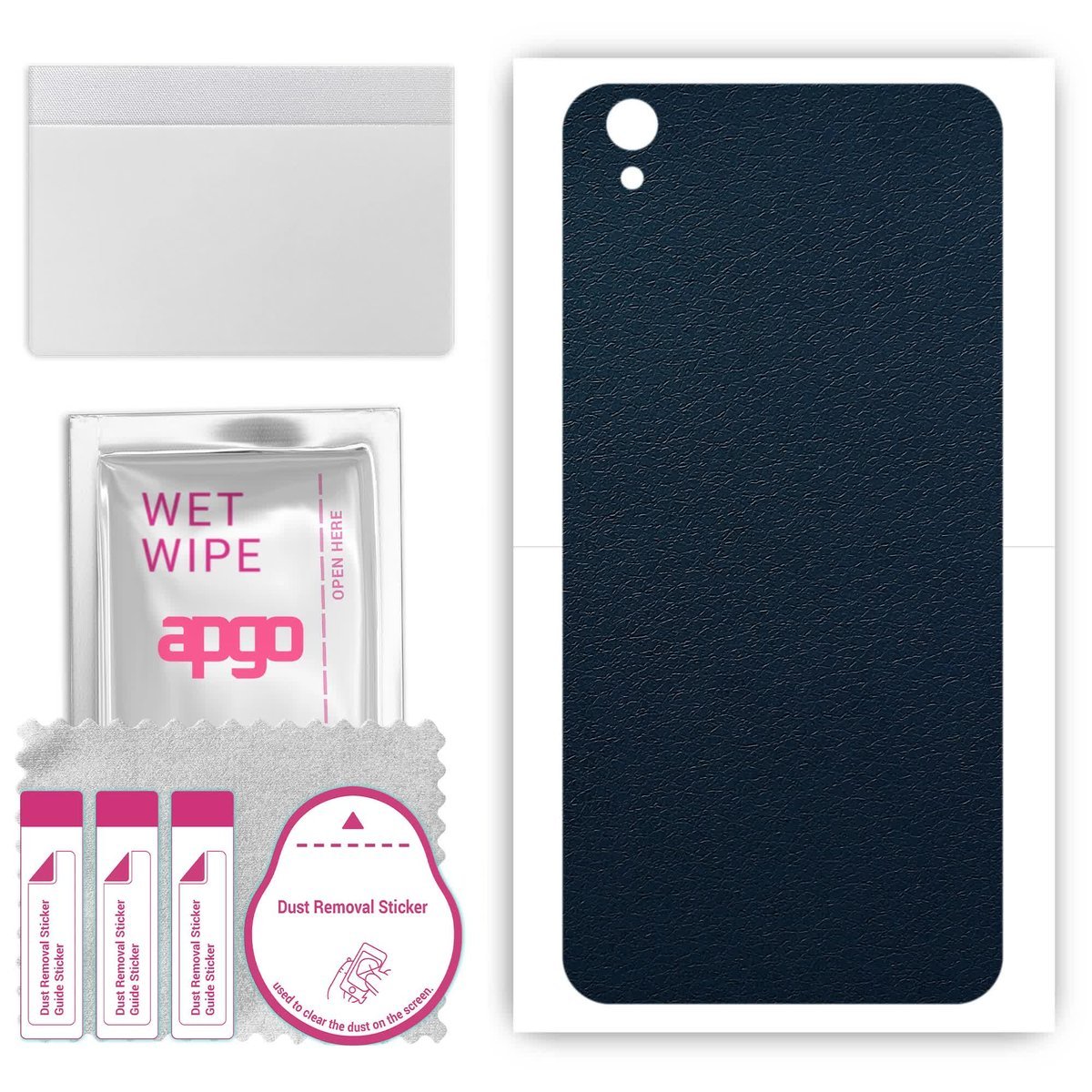 Folia naklejka skórka strukturalna na TYŁ do Oppo F7 - Skóra Granatowa - apgo SKINS