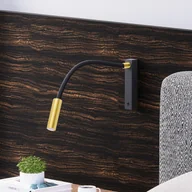 Lampy ścienne - Kinkiet LED Molto Luce Arok, czarny/złoty, aluminium - miniaturka - grafika 1