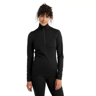 Damska bluzka termoaktywna Icebreaker Merino 200 Tech Long Sleeve Half Zip black - XL - Bielizna sportowa damska - miniaturka - grafika 1