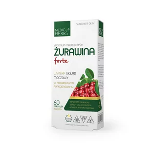 Żurawina Forte 380 mg 60 kapsułek MEDICA HERBS - Układ moczowy i płciowy - miniaturka - grafika 1