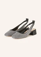 Czółenka - Steve Madden Czółenka Z Odkrytą Piętą Smitten Z Ozdobnymi Kamykami schwarz - miniaturka - grafika 1