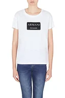 Koszulki i topy damskie - Armani Exchange Damska koszulka Boyfriend Fit, Box Logo, Nice Stitching T-Shirt, biała, ekstra mała, biały, XS - miniaturka - grafika 1