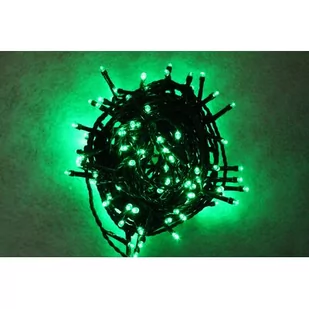 Lampki łańcuch świetlny zewnętrzny 100 LED 5 m zielone - Oświetlenie świąteczne - miniaturka - grafika 1