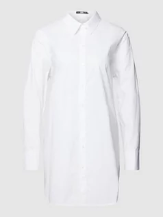 Koszule damskie - Bluzka koszulowa z bawełny z wyhaftowanym logo - grafika 1