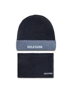 Tommy Hilfiger Komplet czapka i komin AU0AU01938 Granatowy - Czapki dla dzieci - miniaturka - grafika 1