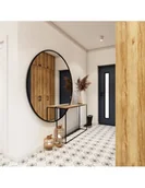 Lustra - Lustro okrągłe w czarnej matowej ramie mdf - OTTO - kolor ramy do wyboru, Dostępne wymiary: Średnica 190cm - miniaturka - grafika 1