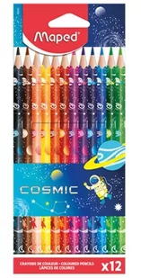 Kredki Cosmic trójkątne 12 kolorów MAPED - Przybory szkolne - miniaturka - grafika 1