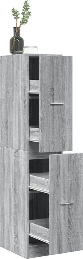 vidaXL vidaXL Szafka apteczna, szary dąb sonoma, 30x41x144,5 cm