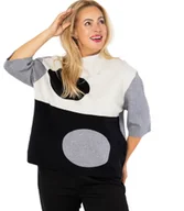 Swetry damskie - Elegancki sweter z półgolfem i geometrycznym wzorem DOT ART - miniaturka - grafika 1