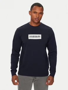 Napapijri Longsleeve S-Box Logo NP0A4I3M Granatowy Regular Fit - Koszulki męskie - miniaturka - grafika 1