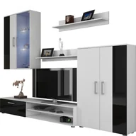 Inne meble do salonu - Meblościanka Stella MebloCross Śliwa Wallis / Czarny Połysk - miniaturka - grafika 1