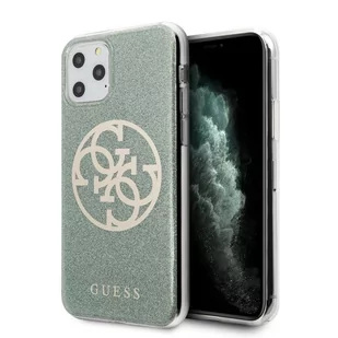 Guess Circle Glitter 4G Etui iPhone 11 Pro khaki 10_15925 - Etui i futerały do telefonów - miniaturka - grafika 1