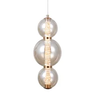 Lampy sufitowe - Pojedyncza lampa zawis Butero PND-34359-3V-HBR-AMB Italux LED 12W 3000K kule złoty bursztynowy - miniaturka - grafika 1