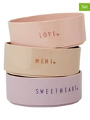 Sztućce dla dzieci - Design Letters Miski (3 szt.) "Mini Favourite" w kolorze beżowo-jasnoróżowo-fioletowym - miniaturka - grafika 1