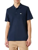 Koszulki męskie - Wrangler Męska koszulka polo, granatowa, rozm. XL, grantowy, XL - miniaturka - grafika 1