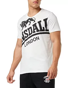 Lonsdale Męski T-shirt Symondsbury, biały/czarny, XL - Koszulki męskie - miniaturka - grafika 1