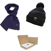 Apaszki i szaliki męskie - ZESTAW PREZENTOWY dla Mężczyzny - Czapka Zimowa + Szalik Cashmere + eleganckie Pudełko - miniaturka - grafika 1