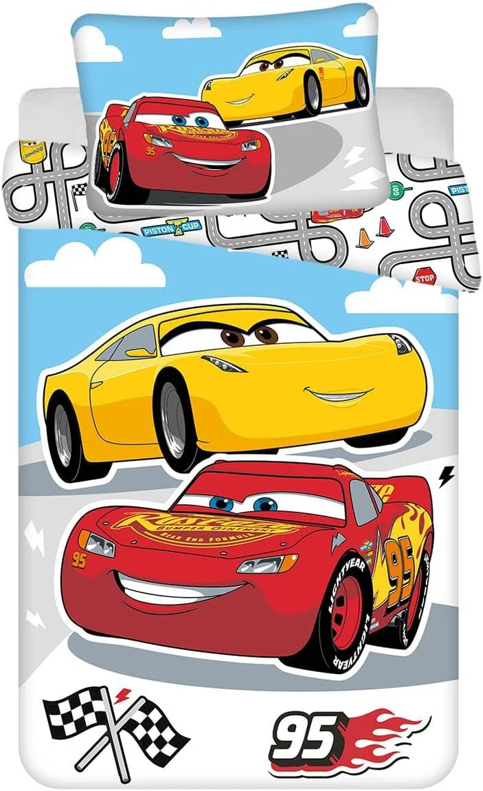 Komplet pościeli z autami dla dzieci 100x135 cm bawełna Disney Cars