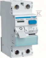 Bezpieczniki elektryczne - LEGRAND różnicowoprądowy typu A dwubiegunowy 40A 30mA CDA240J Hager - miniaturka - grafika 1