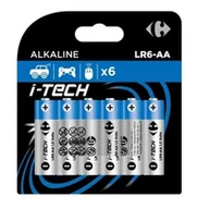 Baterie i akcesoria - Carrefour i-Tech Baterie alkaliczne AA 6 szt. - miniaturka - grafika 1