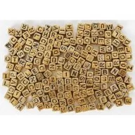 Dekoratorstwo - Koraliki ABC - Złote literki 6 mm (30g) - Fandy - miniaturka - grafika 1