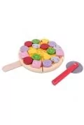Bigjigs Toys DREWNIANA PIZZA do nauki krojenia BJ457 - Zabawki AGD - miniaturka - grafika 2