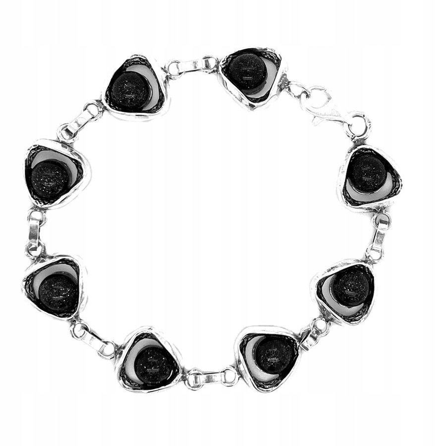 Bransoletka srebrna z kamieniami Noc Kairu Srebro pr. 925 Elegancka