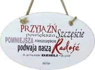 Dewocjonalia - Tabliczka drewniana - Przyjaźń powiększa Szczęście Pomniejsza nieszczęście... - owalna - miniaturka - grafika 1