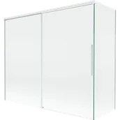 Parawany nawannowe - Mexen Rox parawan nawannowy 2-skrzydłowy rozsuwany 180 + 90 x 150 cm, transparent, biały - 8C9-180-090-20-00 - miniaturka - grafika 1