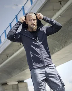 Ardon BREEFFIDRY STRETCH ARDON - męska bardzo lekka kurtka stretchowa, softshellowa, kaptur, odblaski - niebieski H5988 4XL - Odzież robocza - miniaturka - grafika 1