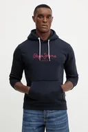 Bluzy męskie - Pepe Jeans bluza męska kolor granatowy z kapturem z aplikacją PM5800009 - miniaturka - grafika 1