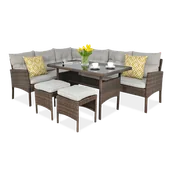 Meble ogrodowe - Narożnik Z Technorattanu Cortina Brown - miniaturka - grafika 1