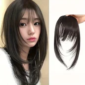 Pozostałe akcesoria fryzjerskie - TEMU Y2K Anime-Inspired Ultra-Cienka Peruka z Francuskim Frędzlami - Proste Syntetyczne Włosy z Grzywką dla Kobiet, Wielokolorowe Opcje - miniaturka - grafika 1