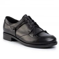 Półbuty damskie - Oxfordy Gino Rossi Atsu DPI632-621-E100-9900-0 Czarny - miniaturka - grafika 1