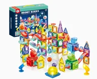 Klocki - KLOCKI MAGNETYCZNE 178el TOR KULKOWY KONSTRUKCYJNY ŚWIECĄCY 129A-1 - miniaturka - grafika 1