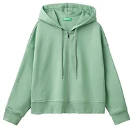 Bluzy damskie - United Colors of Benetton Damska bluza z kapturem, Jasnozielony 2k7, L - miniaturka - grafika 1