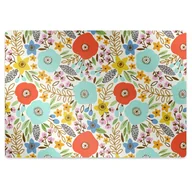 Podnóżki, podpórki, podkładki - Mata pod fotel biurowy Łąka kwiaty 100x70 cm - miniaturka - grafika 1